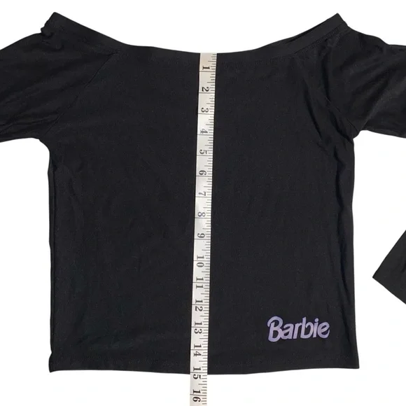 Barbie Retro Black Off-Shoulder Long Sleeve Top - Picture 10 of 10